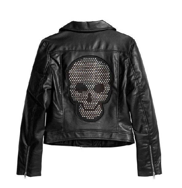 Cool Jackets Coats Skull Patch Pu Leather Motorcycle Leather