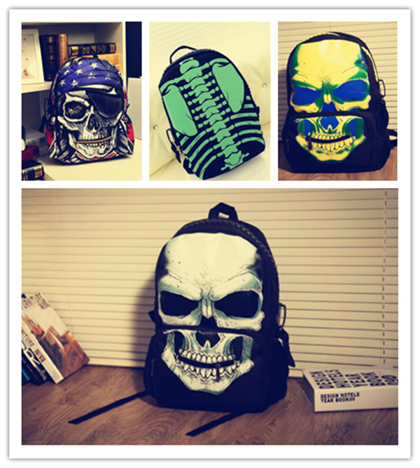 Quirky Pirates Backpack Punk Skull Skeleton Bags Edgy School