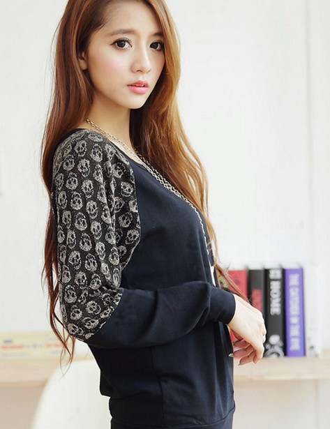 Pretty Lace Sweaters Women's Skull Head Loose Sweater Fashion on Luulla