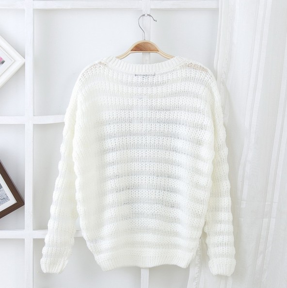 Quirky Embroidery Skull Loose Pullover Sweaters Quality Xs S M L on Luulla